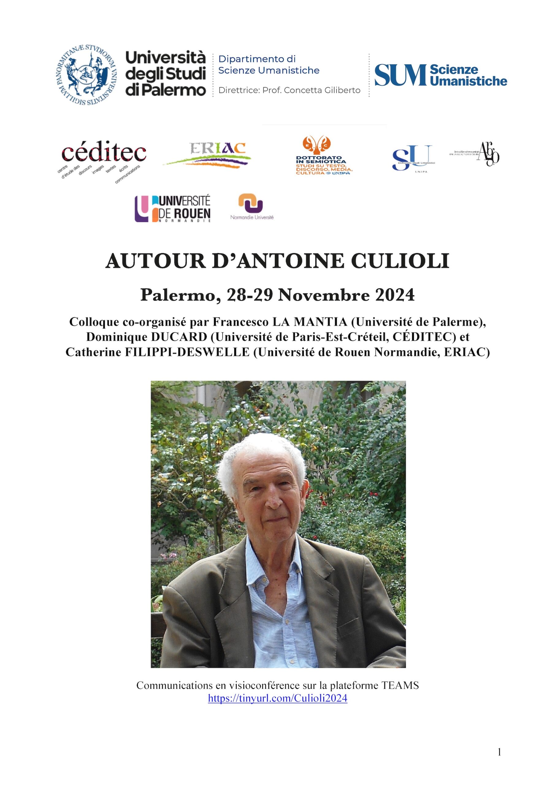 Affiche du colloque "Autour d'Antoine Culioli"