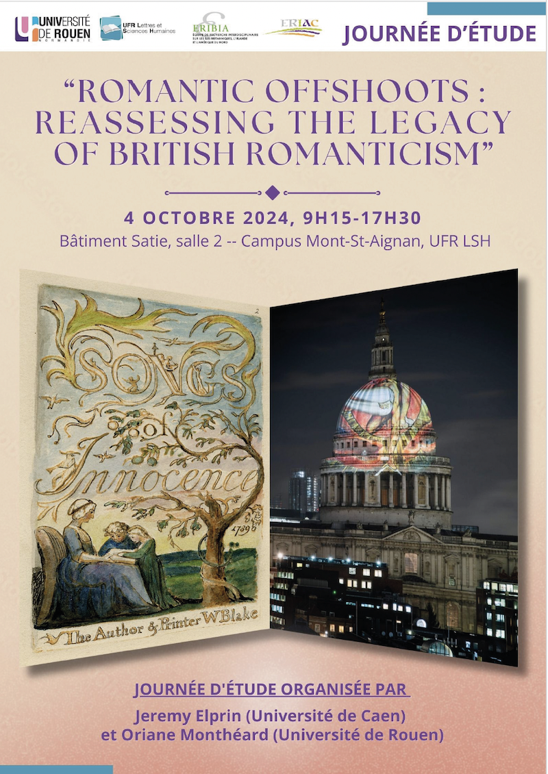 Affiche de la journée d'étude "Romantic Offshoots: Reassessing the Legacy of British Romanticism"