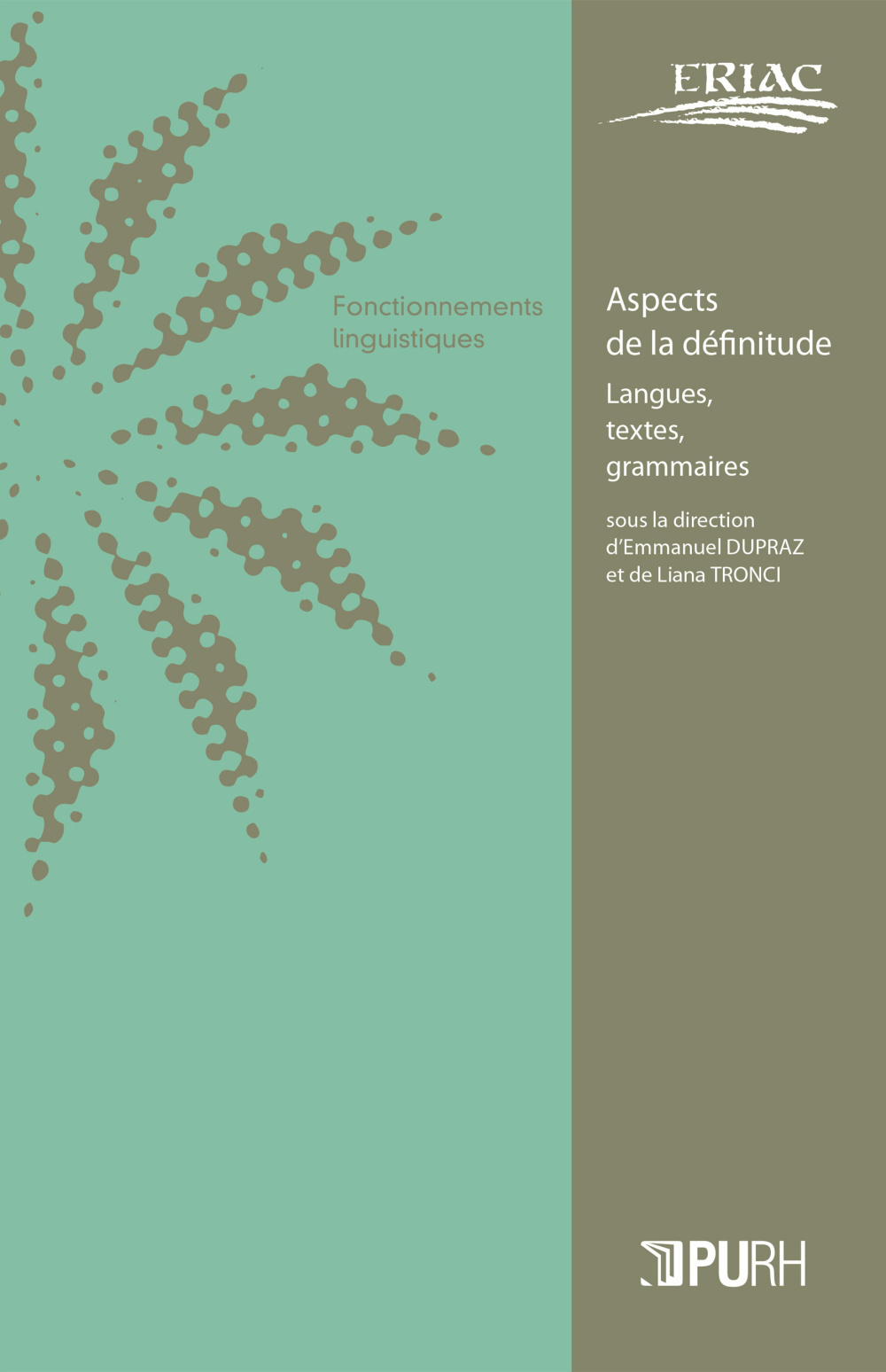 Couverture de l'ouvrage "Aspects de la définitude. Langues, textes, grammaires"