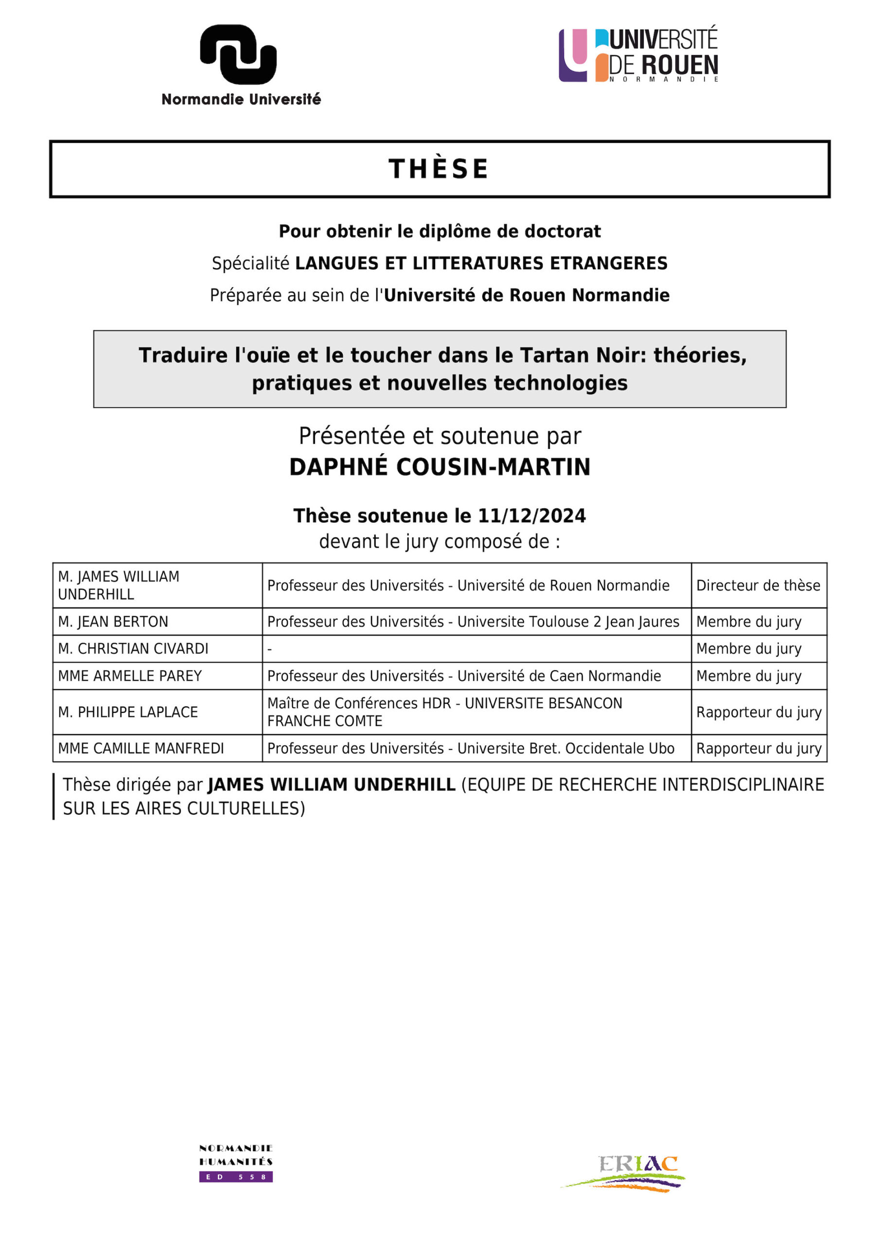 Couverture de la thèse de Daphné Cousin-Martin