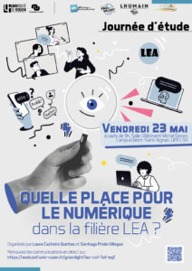 Affiche de la journée d'étude "Quelle place pour le numérique dans la filière LEA ?"