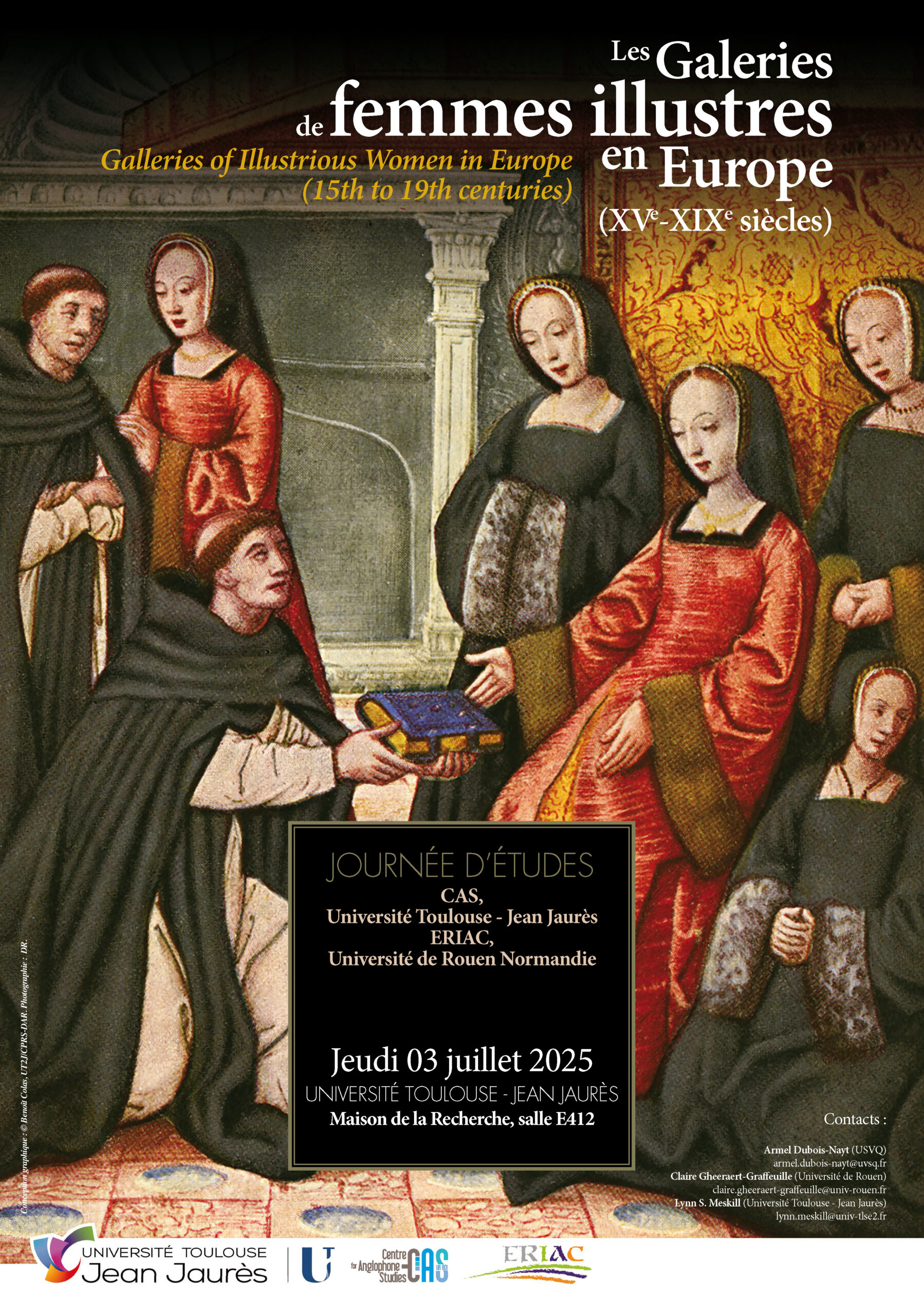 Affiche de la journée d'étude "Les Galeries de femmes illustres en Europe (XVe-XIXe siècles)"