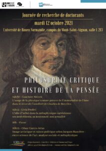Affiche de la journée d'étude "Philosophie critique et histoire de la pensée"