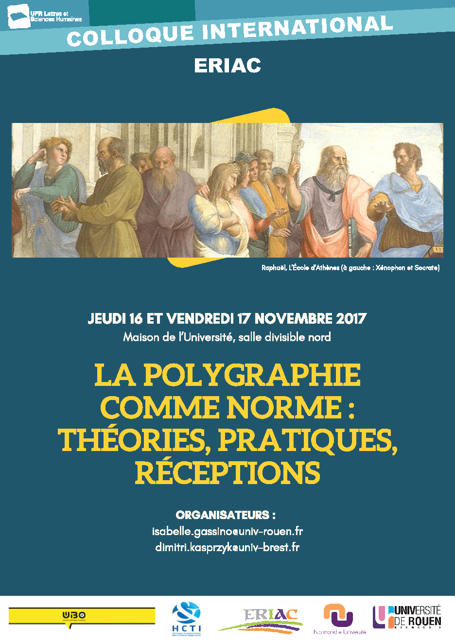 Affiche du colloque "La polygraphie comme norme"